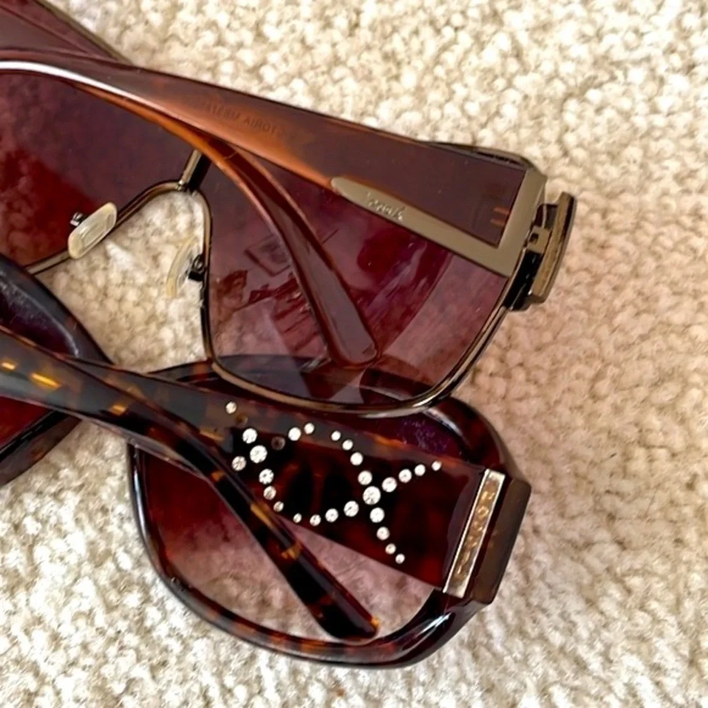 Lot of Six Pairs of Fossil Sunglasses Vintage Y2K Embellished Tortoise Polarized
